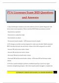 PTA Licensure Exam 2025 Questions and Answers