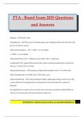 PTA - Board Exam 2025 Questions and Answers