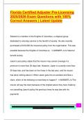 FLORIDA CERTIFIED ADJUSTER EXAM PACKAGE DEAL QUESTIONS AND VERIFIED DETAILED ANSWERS &vert; 100&percnt; GUARANTEED PASS &vert; ALREADY GRADED A&plus;
