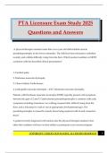 PTA Licensure Exam Study 2025 Questions and Answers