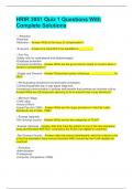 HRIR 3051 Quiz 1 Questions With Complete Solutions
