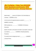 JBL Firefighter 1 State Test 2025&sol;2026  Exam Questions and Answers 100&percnt;  Guaranteed Success &vert; Already Rated A&plus;