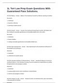 1L Tort Law Prep Exam Questions With Guaranteed Pass Solutions&period;