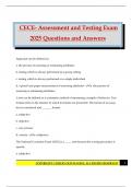 CECE- Assessment and Testing Exam 2025 Questions and Answers