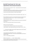 BLAW Final Exam for Tort Law Questions And Actual Answers&period;