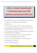 CECE - Clinical Mental Health Counseling Comp Exam 2025 Questions and Answers 100&percnt; Pass