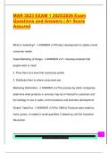 MAR 3023 EXAM 1 2025&sol;2026 Exam  Questions and Answers &vert; A&plus; Score  Assured