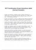 PCT Certification Exam Questions With Correct Answers