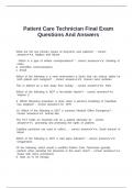 Patient Care Technician Final Exam Questions And Answers