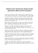 Patient Care Technician Study Guide Questions With Correct Answers