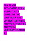 PCA PLANT PATHOGENS EXAM NEWEST 2025 COMPLETE 100 QUESTIONS AND CORRECT DETAILED ANSWERS &lpar;VERIFIED ANSWERS&rpar; &vert;ALREADY GRADED A&plus;