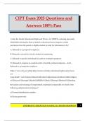 CIPT Exam 2025 Questions and Answers 100&percnt; Pass