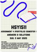 HSY1511 Assignment 4 &lpar;Portfolio&rpar; Semester 1 Memo &vert; Due 8 May 2025