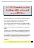 IAPP-CIPT-GlossaryTerms-2020- Final Exam 2025 Questions and Answers 100&percnt; Pass