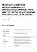 RDHAP LAW AND ETHICS EXAM&sol;COMPREHENSIVE GUIDE&sol;ACTUAL EXAM QUESTIONS AND WELL DETAILED ANSWERS WITH RATIONALES&sol;GRADE A&plus; ASSURED