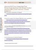 American Red Cross Lifeguarding Final  Written Exam Questions with Detailed Verified  Answers &lpar;100&percnt; Correct Answers&rpar; &sol;Already  Graded A&plus; 