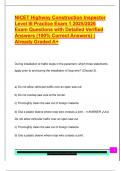 NICET Highway Construction Inspector  Level III Practice Exam 1 2025&sol;2026  Exam Questions with Detailed Verified  Answers &lpar;100&percnt; Correct Answers&rpar; &vert;  Already Graded A&plus; 