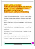 NICET LEVEL 3 HIGHWAY  CONSTRUCTION NEWEST 2024 ACTUAL  EXAM 170 QUESTIONS AND CORRECT  DETAILED ANSWERS WITH  RATIONALES &lpar;VERIFIED ANSWERS&rpar;
