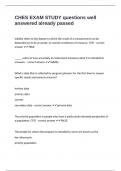 CHES EXAM STUDY questions well answered already passed