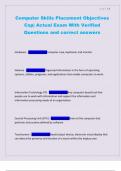 Computer Skills Placement Objectives Csp&vert; Actual Exam With Verified Questions and correct answers
