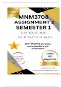 MNM3708 Assignment 2 &lpar;COMPLETE ANSWERS&rpar; Semester 1 2025 - DUE 2 May 2025