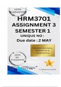 HRM3701 Assignment 3 &lpar;COMPLETE ANSWERS&rpar; Semester 1 2025 - DUE 2 May 2025