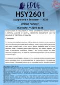 HSY2601 Assignment 4 &lpar;ANSWERS&rpar; Semester 1 2026 - DISTINCTION GUARANTEED&period;