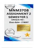 MNM3708 Assignment 2 &lpar;COMPLETE ANSWERS&rpar; Semester 1 2025 - DUE 2 May 2025
