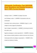 Orthopedic Certification Test 2025&sol;2026  Exam Questions and Detailed Answers &vert;  Get it 100&percnt; Correct Answers