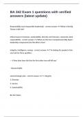 BA 342 Exam 1 questions with verified answers &lpar;latest update&rpar;