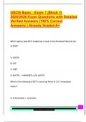 USCIS Basic - Exam 1 &lpar;Block 1&rpar;  2025&sol;2026 Exam Questions with Detailed  Verified Answers &lpar;100&percnt; Correct  Answers&rpar; &vert; Already Graded A&plus; 