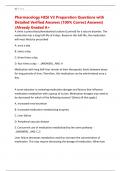 Pharmacology HESI V2 Preparation Questions with Detailed Verified Answers &lpar;100&percnt; Correct Answers&rpar; &sol;Already Graded A&plus;