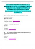 NOCTI COMPUTER PROGRAMMING FINAL EXAM NEWEST 2025 ACTUAL EXAM COMPLETE 230 QUESTIONS AND CORRECT DETAILED ANSWERS Latest Update 2025-2026 250 Questions and 100&percnt; Verified Correct Answers Guaranteed A&plus;