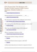 CNA Kansas State Test Questions with  Detailed Verified Answers &lpar;100&percnt; Correct  Answers&rpar; &sol;Already Graded A&plus;