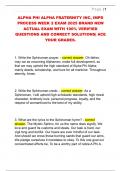 ALPHA PHI ALPHA FRATERNITY INC&comma; IMPD  PROCESS WEEK 2 EXAM 2025 BRAND NEW  ACTUAL EXAM WITH 100&percnt; VERIFIED  QUESTIONS AND CORRECT SOLUTIONS&vert; ACE  YOUR GRADES&period; 