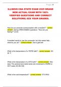 ILLINOIS CNA STATE EXAM 2025 BRAND  NEW ACTUAL EXAM WITH 100&percnt;  VERIFIED QUESTIONS AND CORRECT  SOLUTIONS&vert; ACE YOUR GRADES&period; 