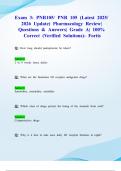 Exam 3&colon; PNR105&sol; PNR 105 &lpar;Latest 2025&sol; 2026 Update&rpar; Pharmacology Review&vert; Questions & Answers&vert; Grade A&vert; 100&percnt; Correct &lpar;Verified Solutions&rpar;- Fortis