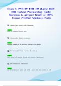Exam 3&colon; PNR105&sol; PNR 105 &lpar;Latest 2025&sol; 2026 Update&rpar; Pharmacology Guide&vert; Questions & Answers&vert; Grade A&vert; 100&percnt; Correct &lpar;Verified Solutions&rpar;- Fortis