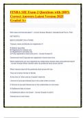 FINRA SIE Exam 2 Questions with 100- Correct Answers Latest Version 2025 Graded A&plus;