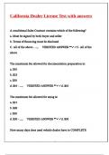 California Dealer License Test with answers