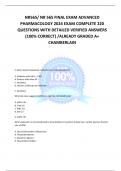 NR565&sol; NR 565 FINAL EXAM ADVANCED PHARMACOLOGY 2024 EXAM COMPLETE 220 QUESTIONS WITH DETAILED VERIFIED ANSWERS &lpar;100&percnt; CORRECT&rpar; &sol;ALREADY GRADED A&plus; CHAMBERLAIN