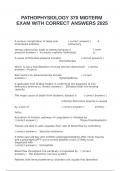 PATHOPHYSIOLOGY 370 MIDTERM EXAM WITH CORRECT ANSWERS 2025