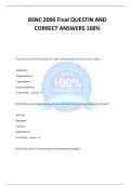 BSNC 2000 Final QUESTIN AND CORRECT ANSWERS 100&percnt;
