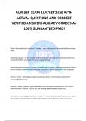NUR 384 EXAM 1 LATEST 2025 WITH ACTUAL QUESTIONS AND CORRECT VERIFIED ANSWERS ALREADY GRADED A&plus; 100&percnt; GUARANTEED PASS&excl;