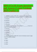 MPO STATE Exam Questions and Answers Latest Versions 2025 Graded A&plus;