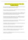 HCR 210 Final Exam Questions With 100&percnt; Verified Answers&period;