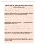 CA DPR Laws and Regulations Study Guide questions with verified answers&period;
