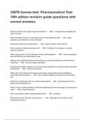 CNPR license test&colon; Pharmaceutical Test&colon; 18th edition revision guide questions with correct answers