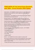 TFM10 NFPA 24 Test Actual Exam Questions with 100- Correct Answers 2025 Update&period;