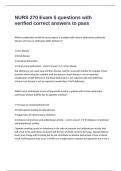 NURS 270 Exam 5 questions with verified correct answers to pass
